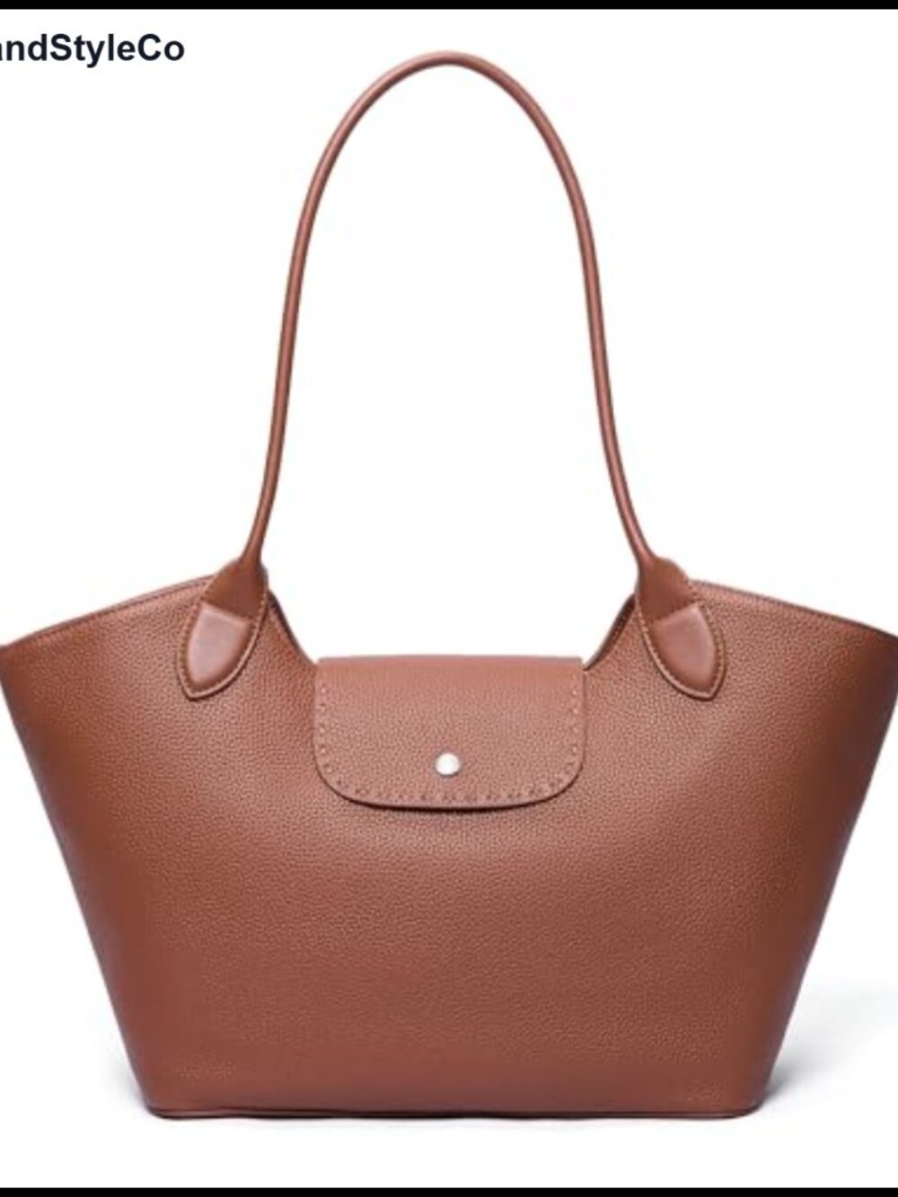 Genuine Leather Tote Bag Minimalist Roomy Shoulder Purse for Women